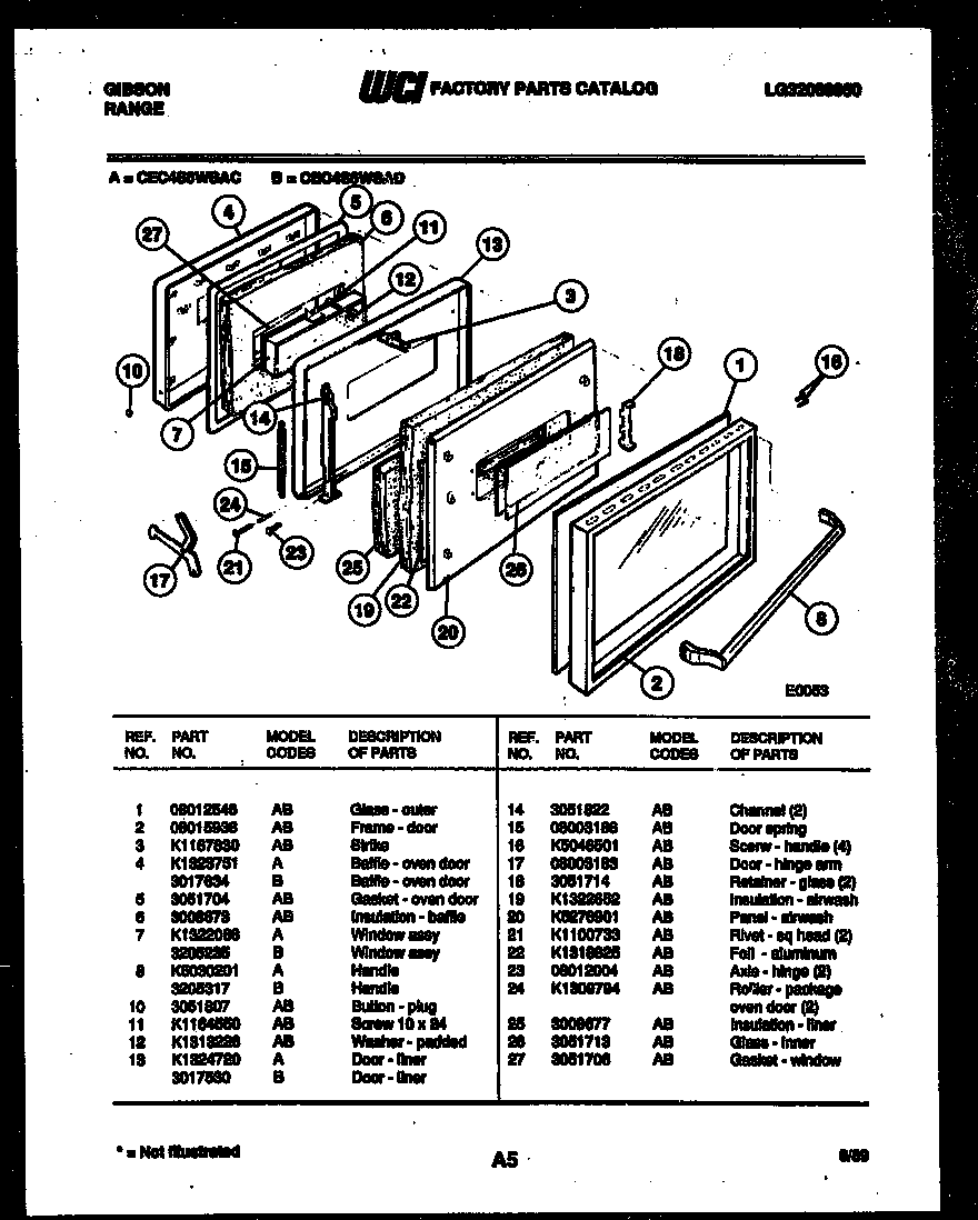 Gibson CEC4S6WSAD door parts diagram