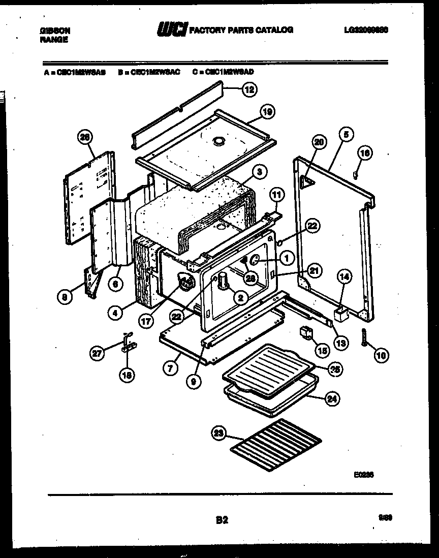 Gibson CEC1M2WSAD body parts diagram