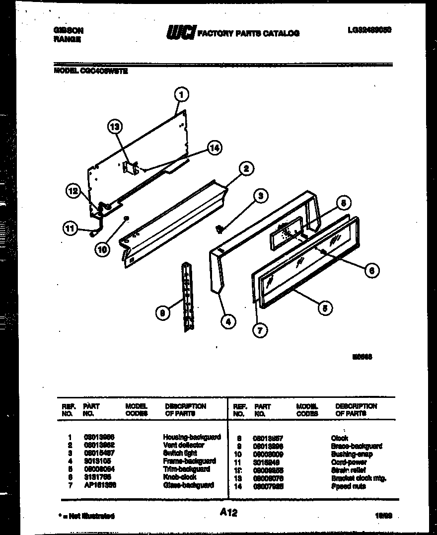 Gibson CGC4C5WSTE backguard diagram