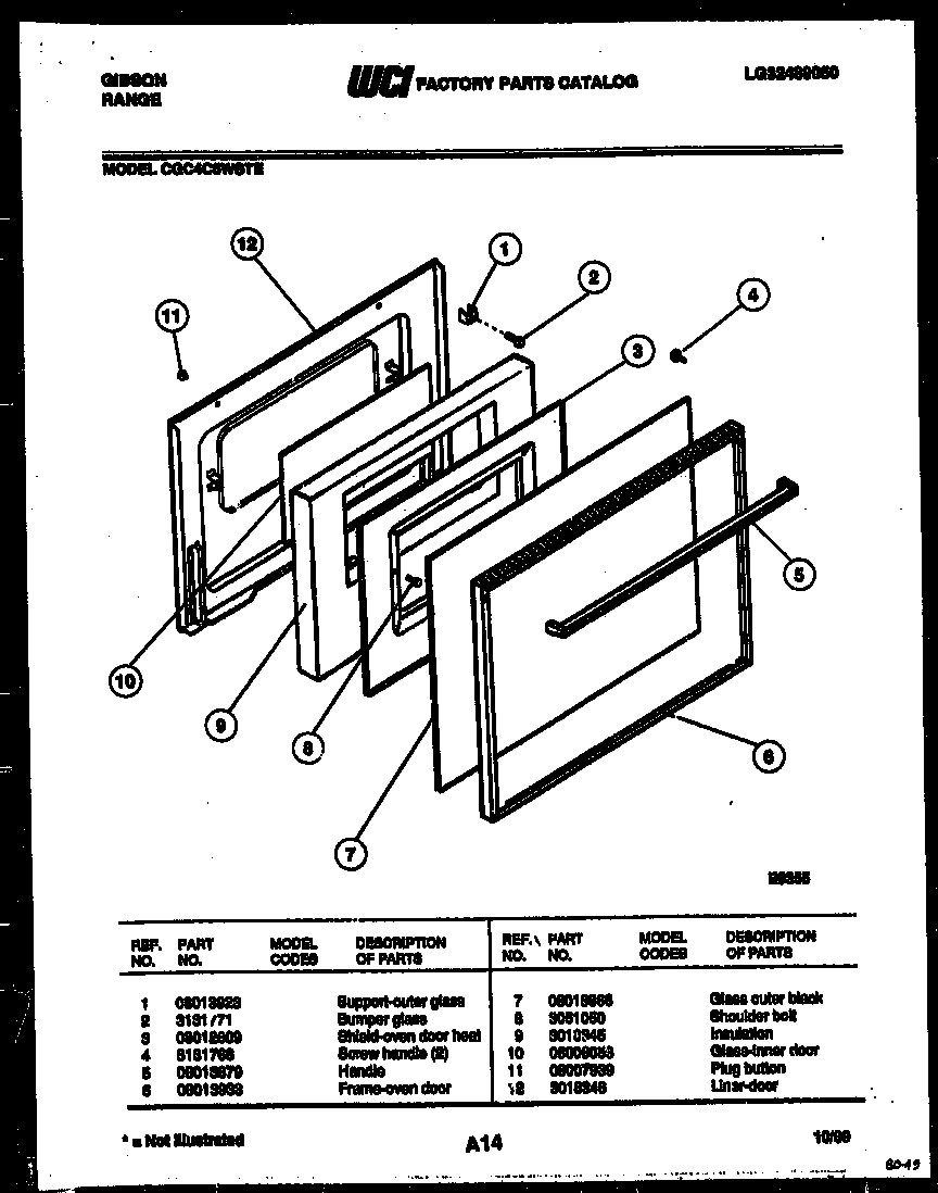 Gibson CGC4C5WSTE door parts diagram