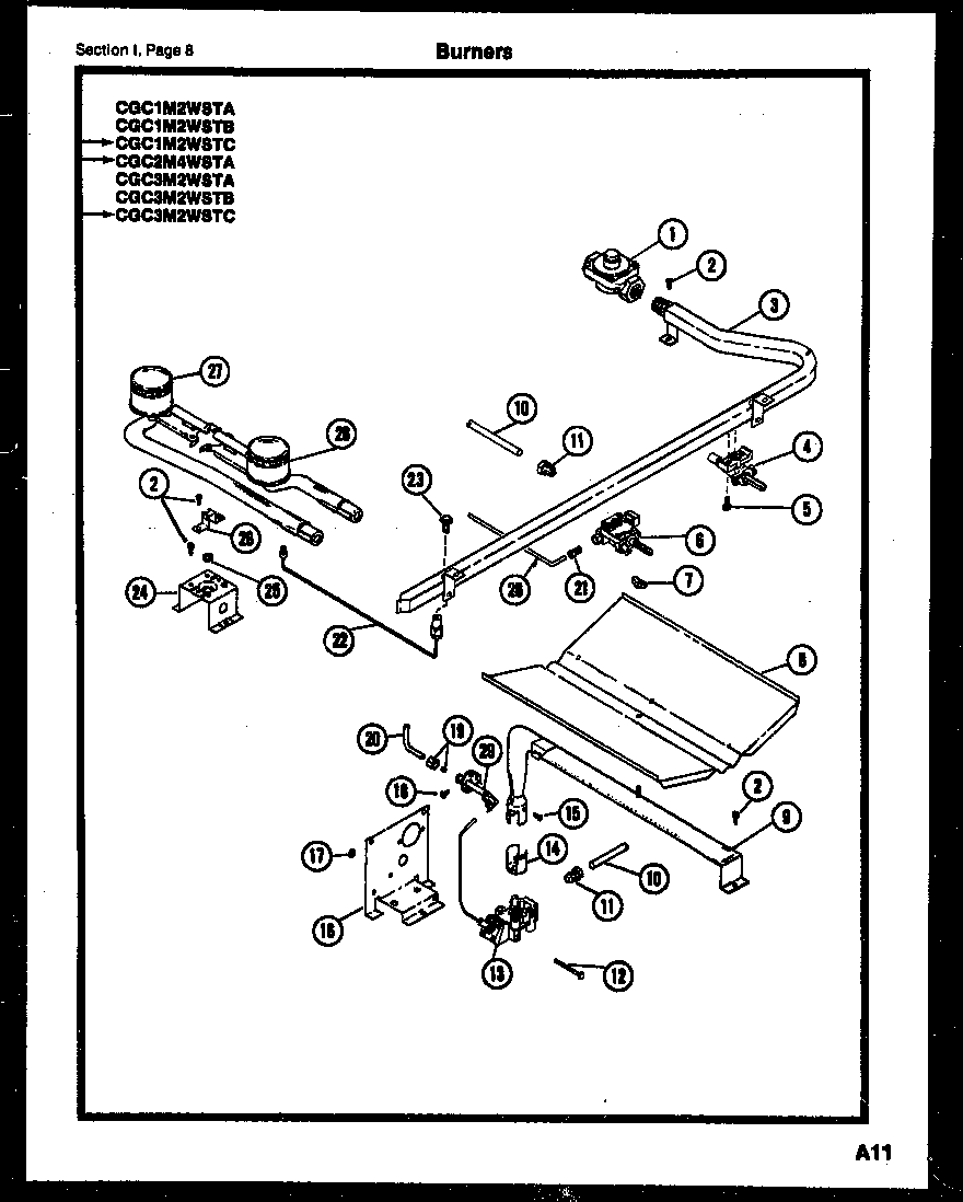 Gibson CGC4M5WSTB burners diagram