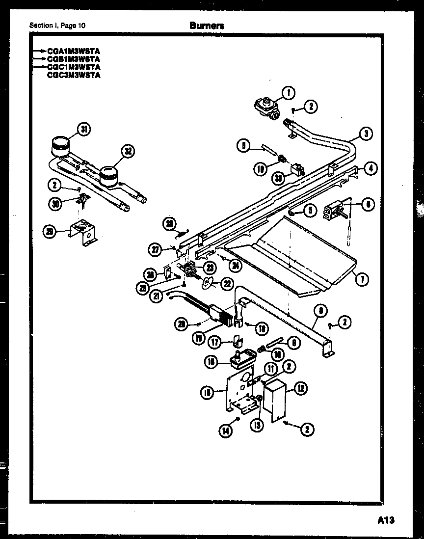 Gibson CGC4M5WSTB burners diagram