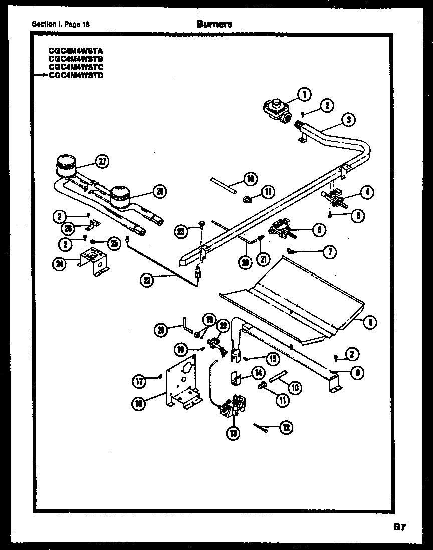 Gibson CGC4M5WSTB burners diagram