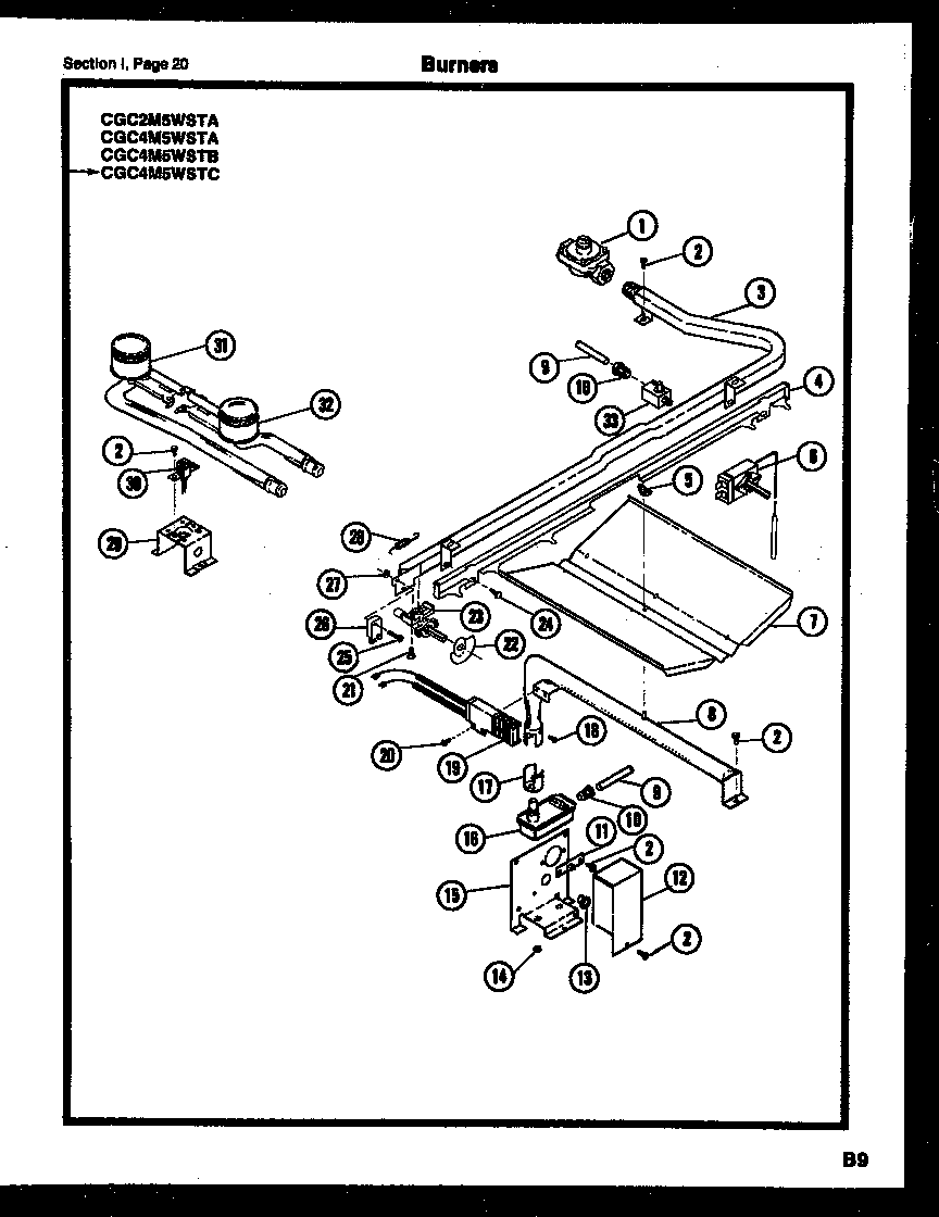 Gibson CGC4M5WSTB burners diagram