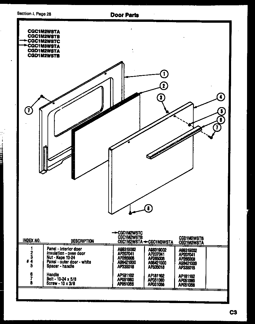 Gibson CGC4M5WSTB door parts diagram