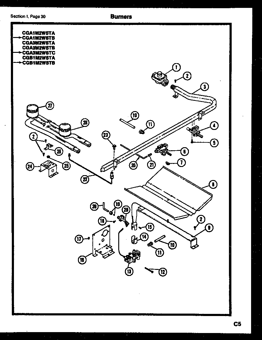 Gibson CGC4M5WSTB burners diagram