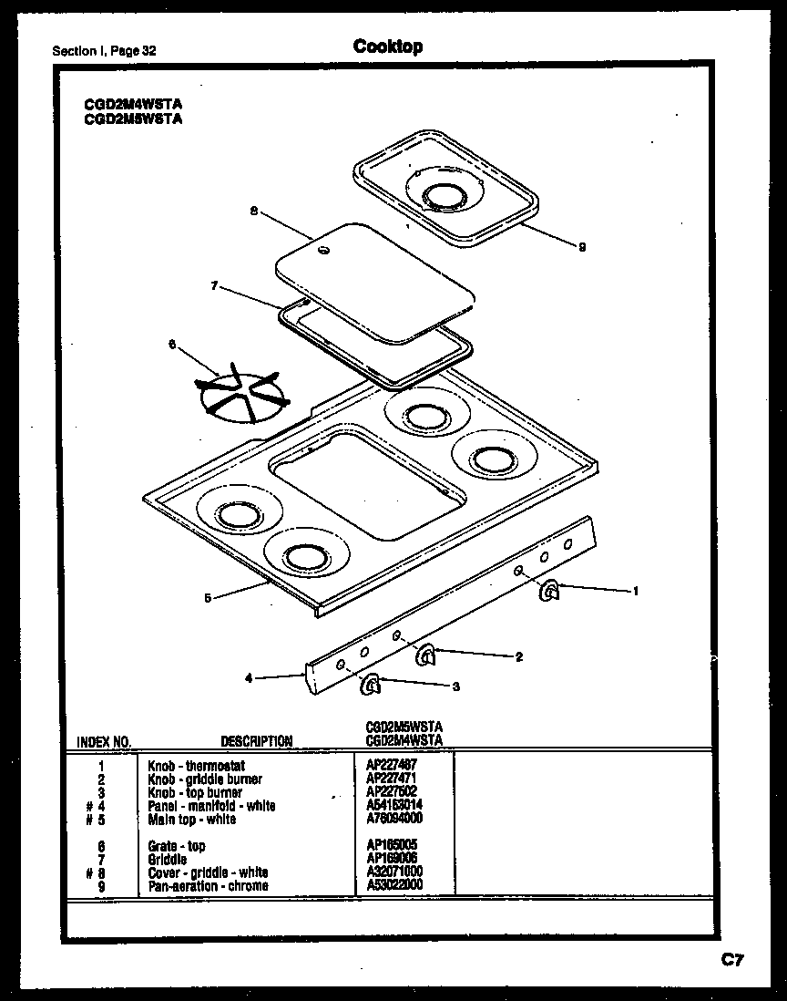 Gibson CGC4M5WSTB cooktop diagram