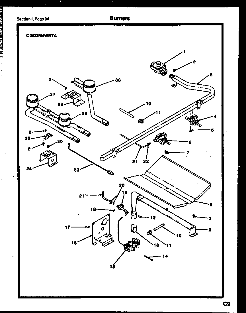 Gibson CGC4M5WSTB burners diagram