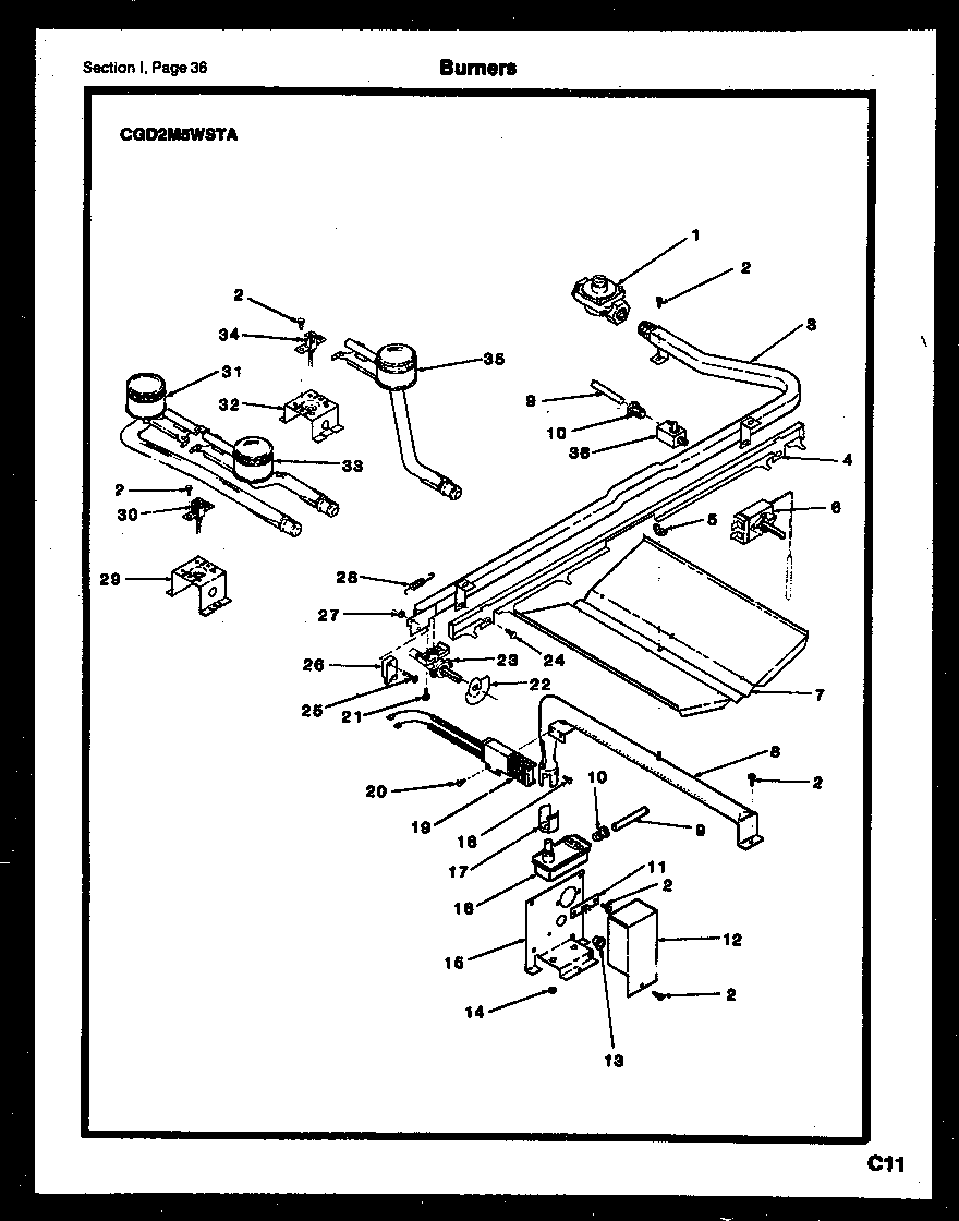 Gibson CGC4M5WSTB burners diagram
