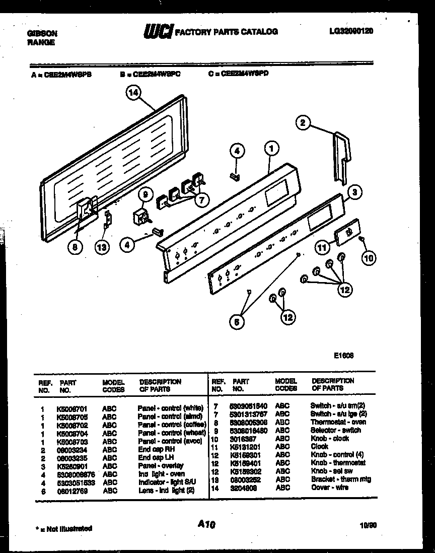 Gibson CEE2M4WSPC backguard diagram
