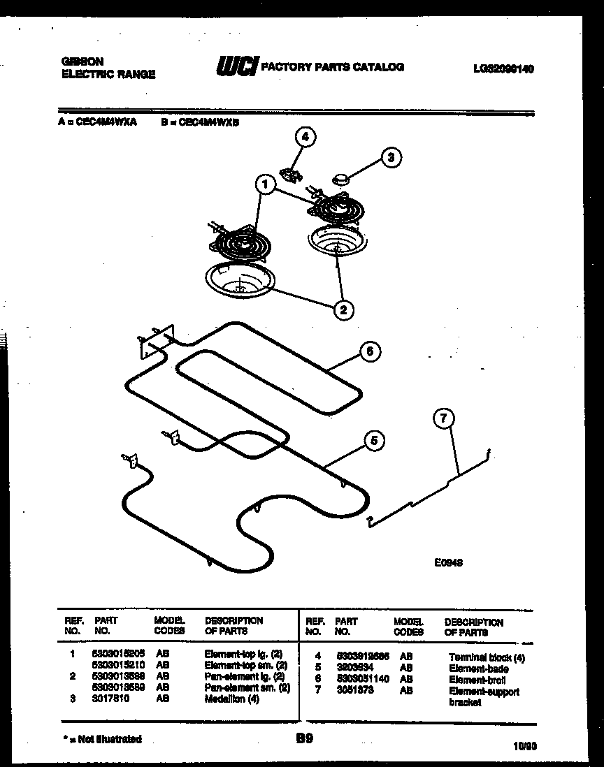 Gibson CEC4M4WXA broiler parts diagram