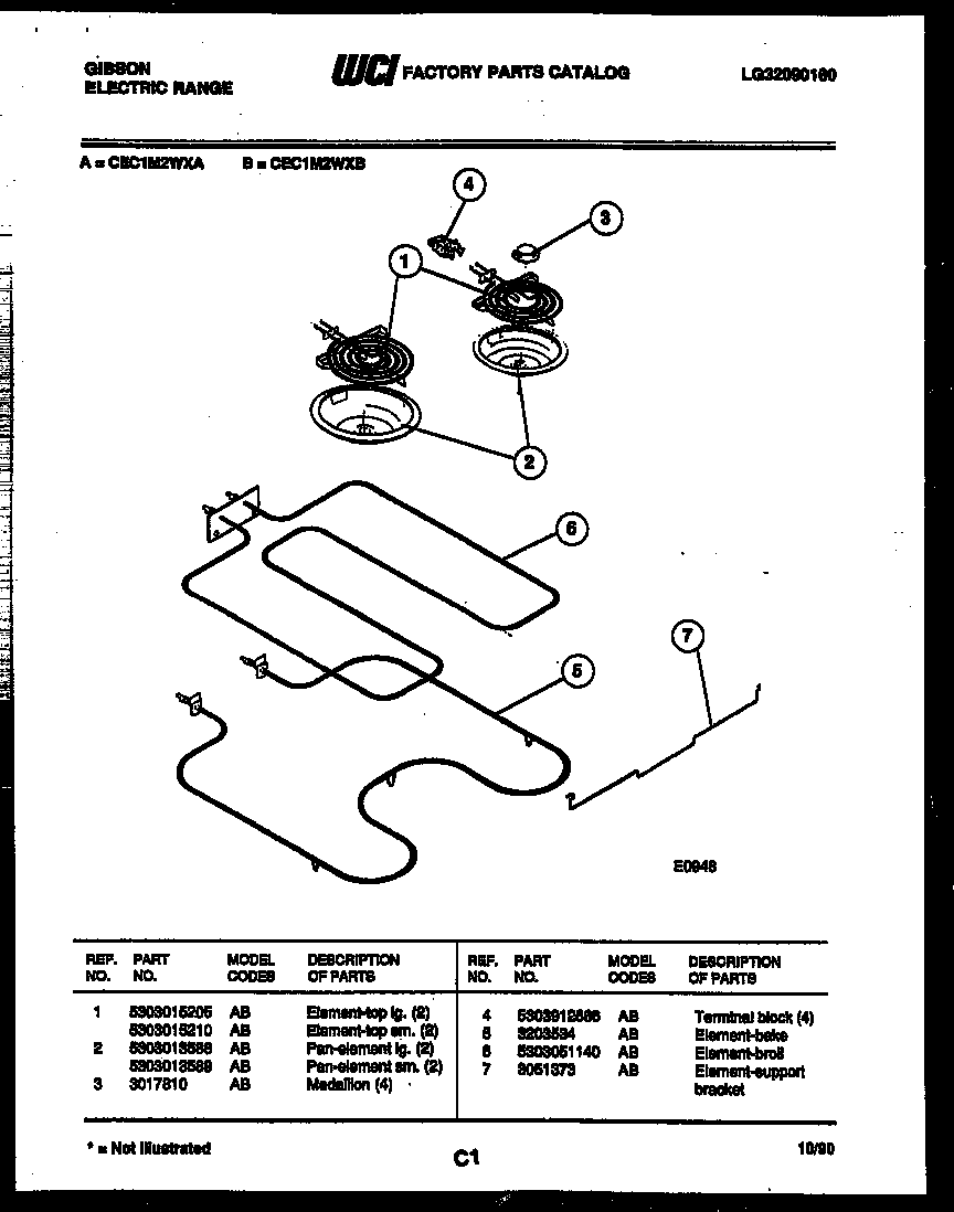 Gibson CEC1M2WXA broiler parts diagram