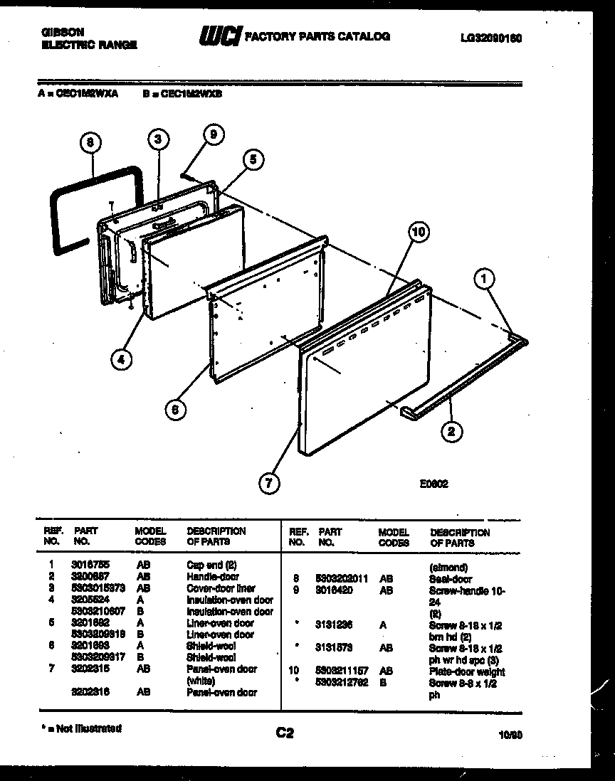 Gibson CEC1M2WXA door parts diagram
