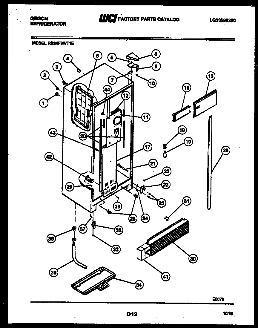 Gibson RS24F9WT1E cabinet parts diagram