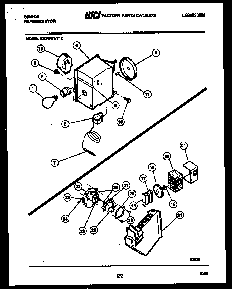 Gibson RS24F9WT1E refrigerator control assembly, damper control assembly and f diagram