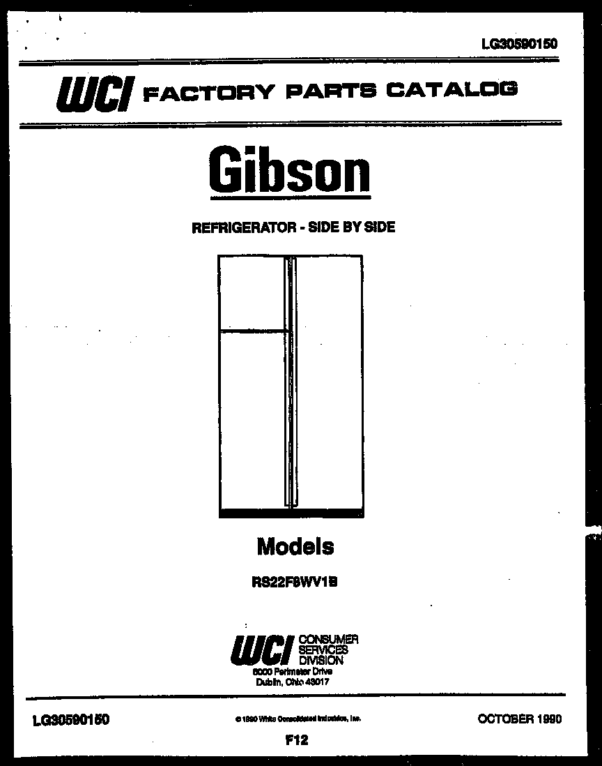 Gibson RS22F8WV1B front cover diagram