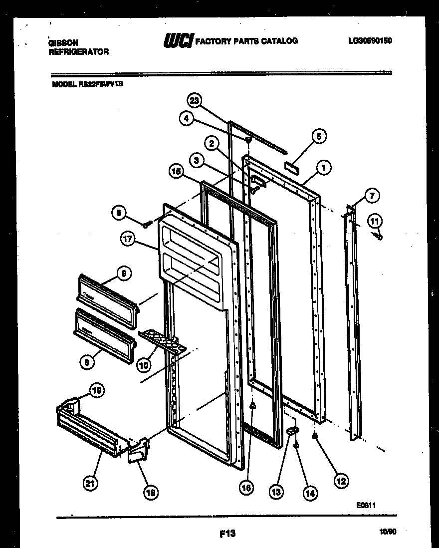 Gibson RS22F8WV1B door parts diagram