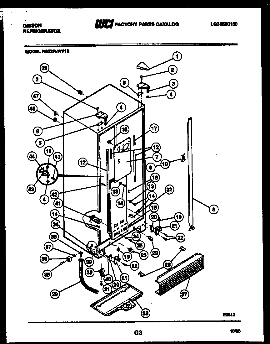 Gibson RS22F8WV1B cabinet parts diagram