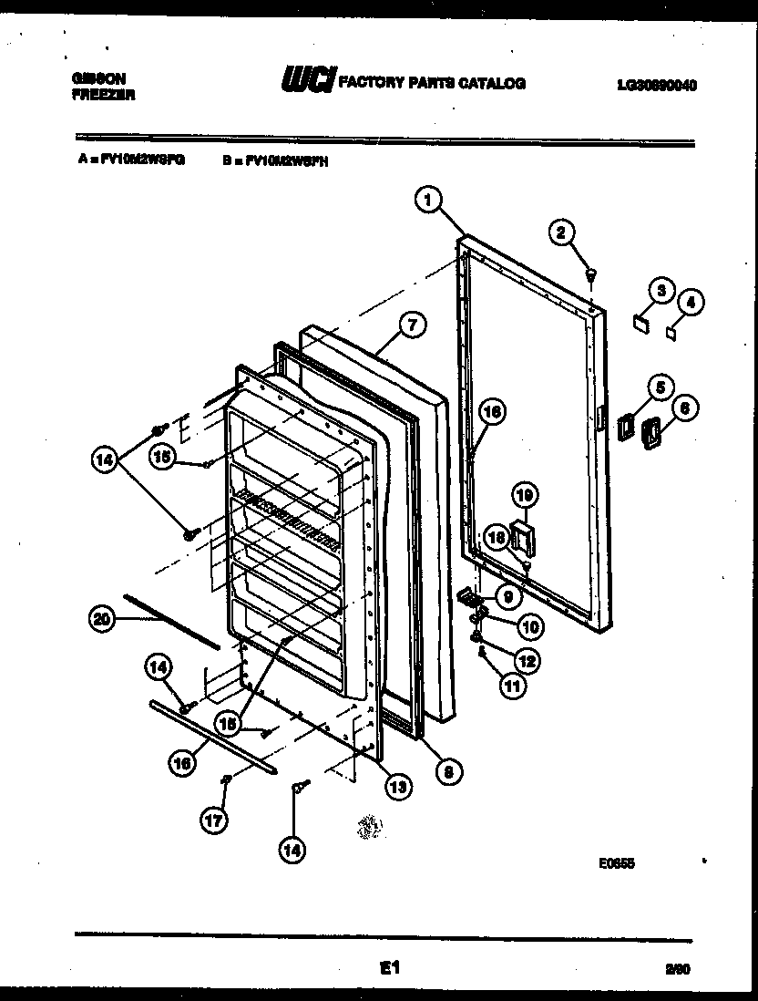 Gibson FV10M2WSFH door parts diagram