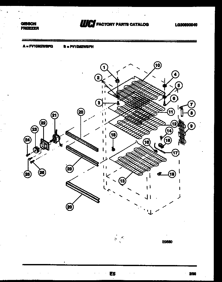 Gibson FV10M2WSFH shelves and supports diagram