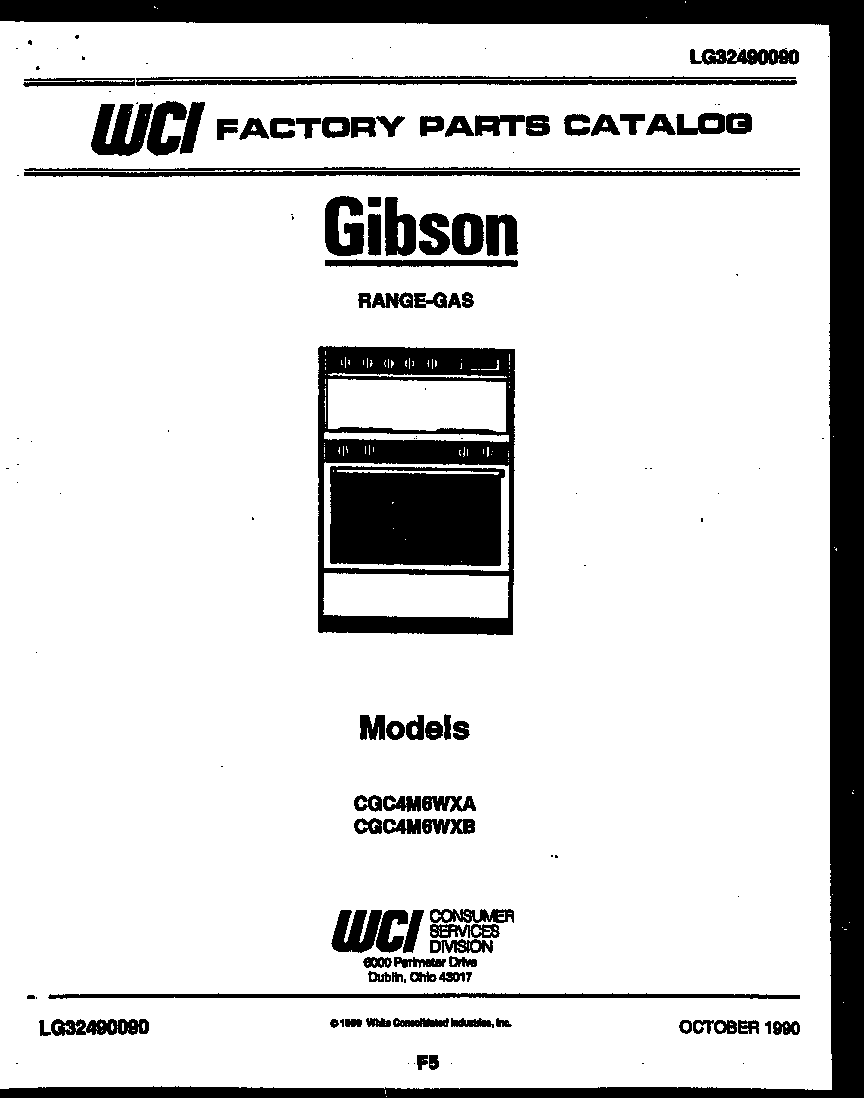 Gibson CGC4M6WXB cover page diagram