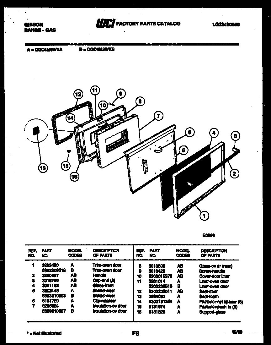 Gibson CGC4M6WXB door parts diagram