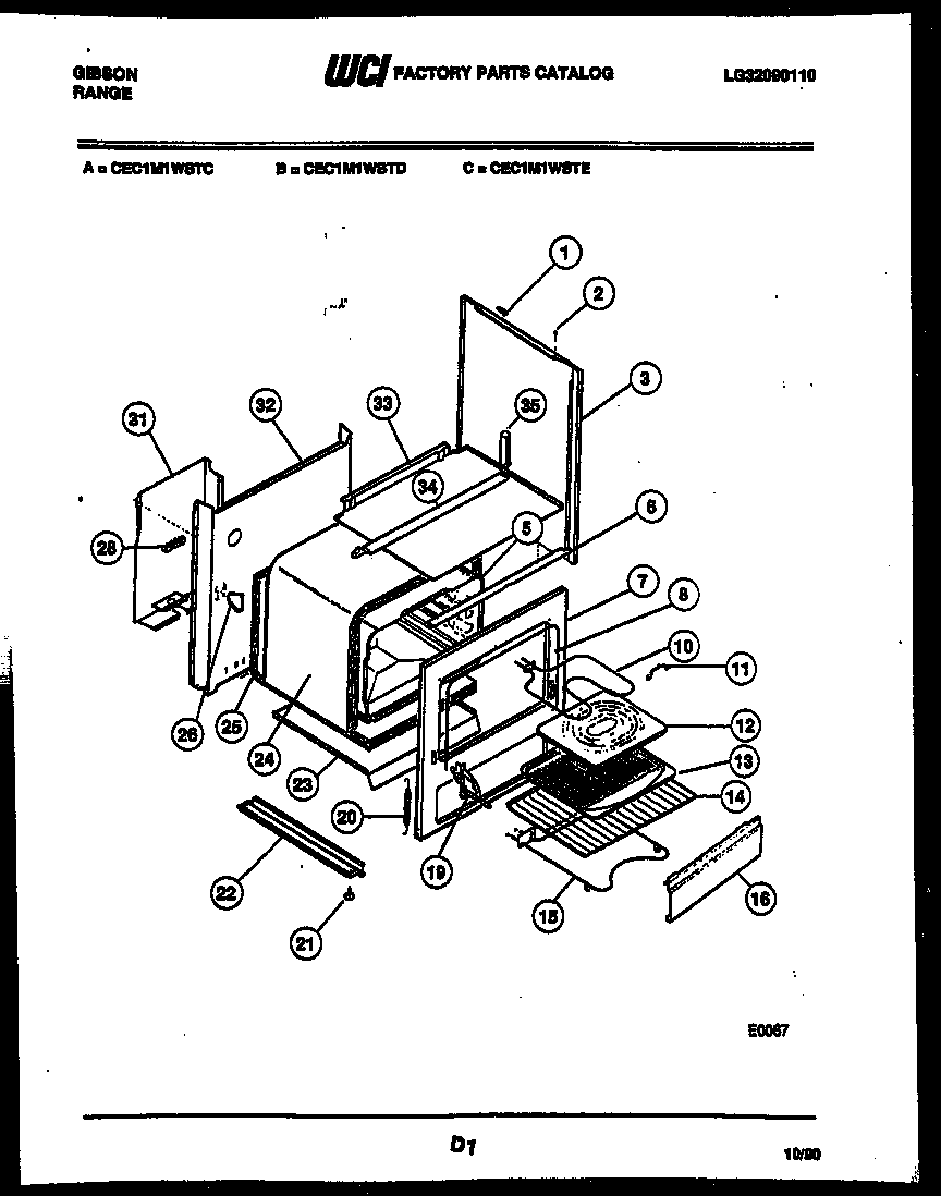 Gibson CEC1M1WSTE body parts diagram