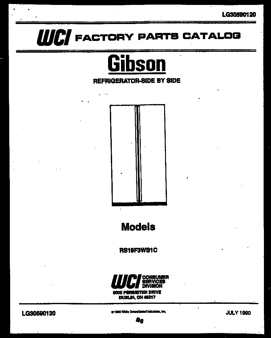 Gibson RS19F3WS1C front cover diagram