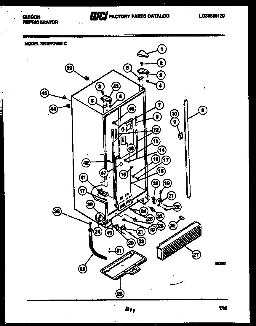 Gibson RS19F3WS1C cabinet parts diagram