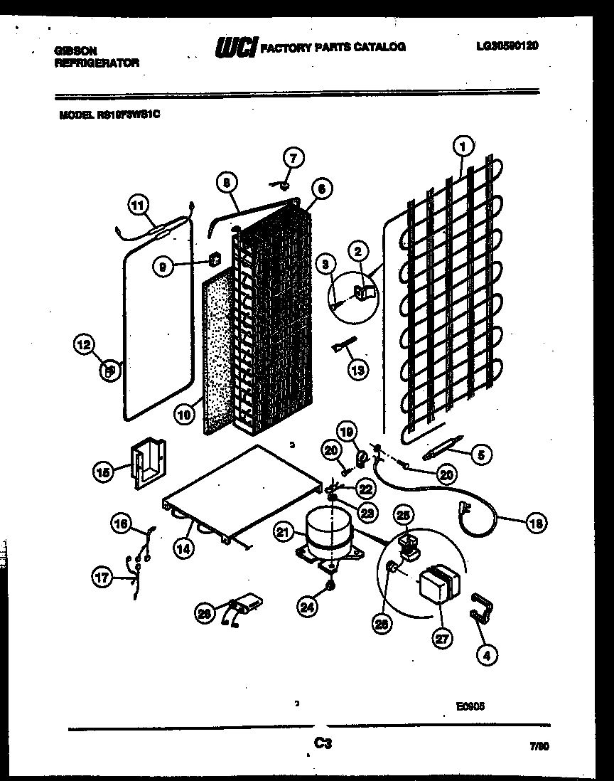 Gibson RS19F3WS1C system and electrical parts diagram