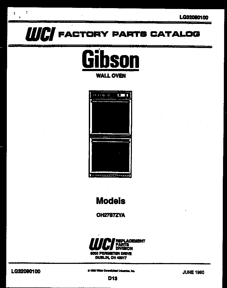 Gibson OH27S7ZYA cover page- text only diagram