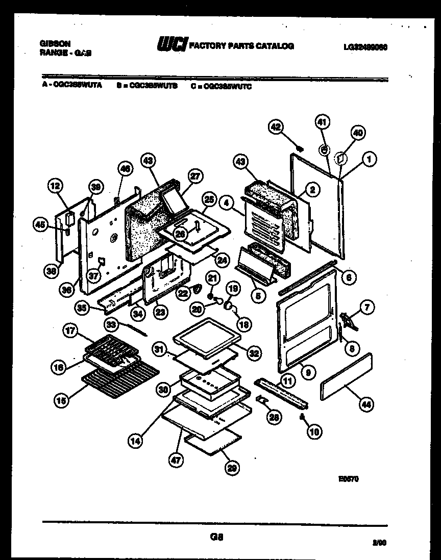 Gibson CGC3S5WUTA body parts diagram