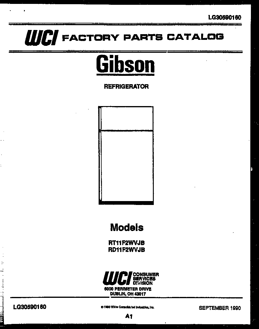 Gibson RT11F2WVJB cover page diagram