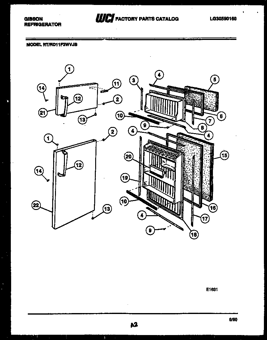 Gibson RT11F2WVJB door parts diagram