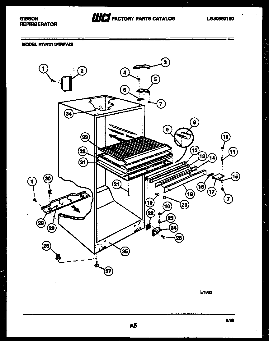 Gibson RT11F2WVJB cabinet parts diagram