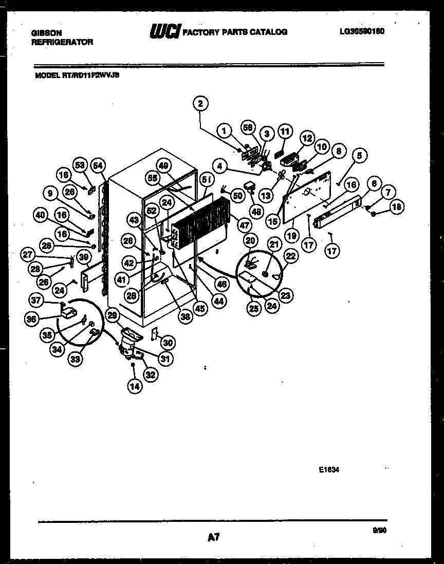 Gibson RT11F2WVJB system and automatic defrost parts diagram