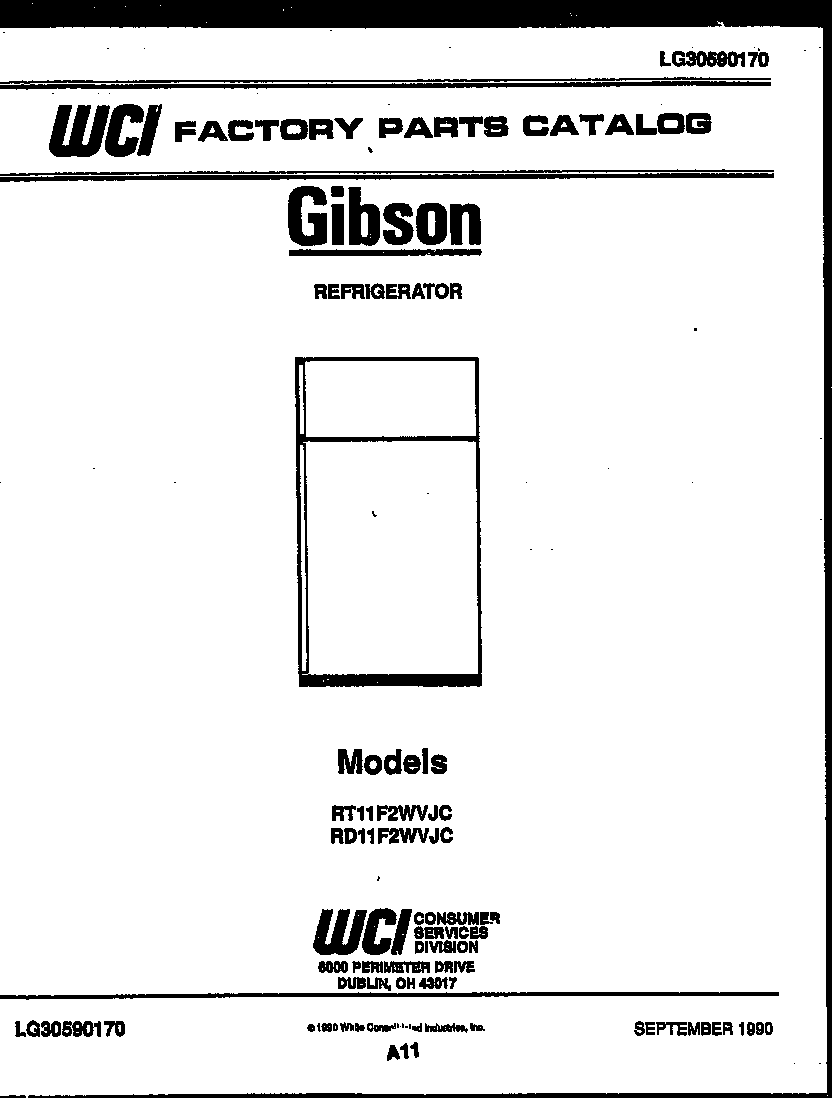 Gibson RT11F2WVJC cover page diagram