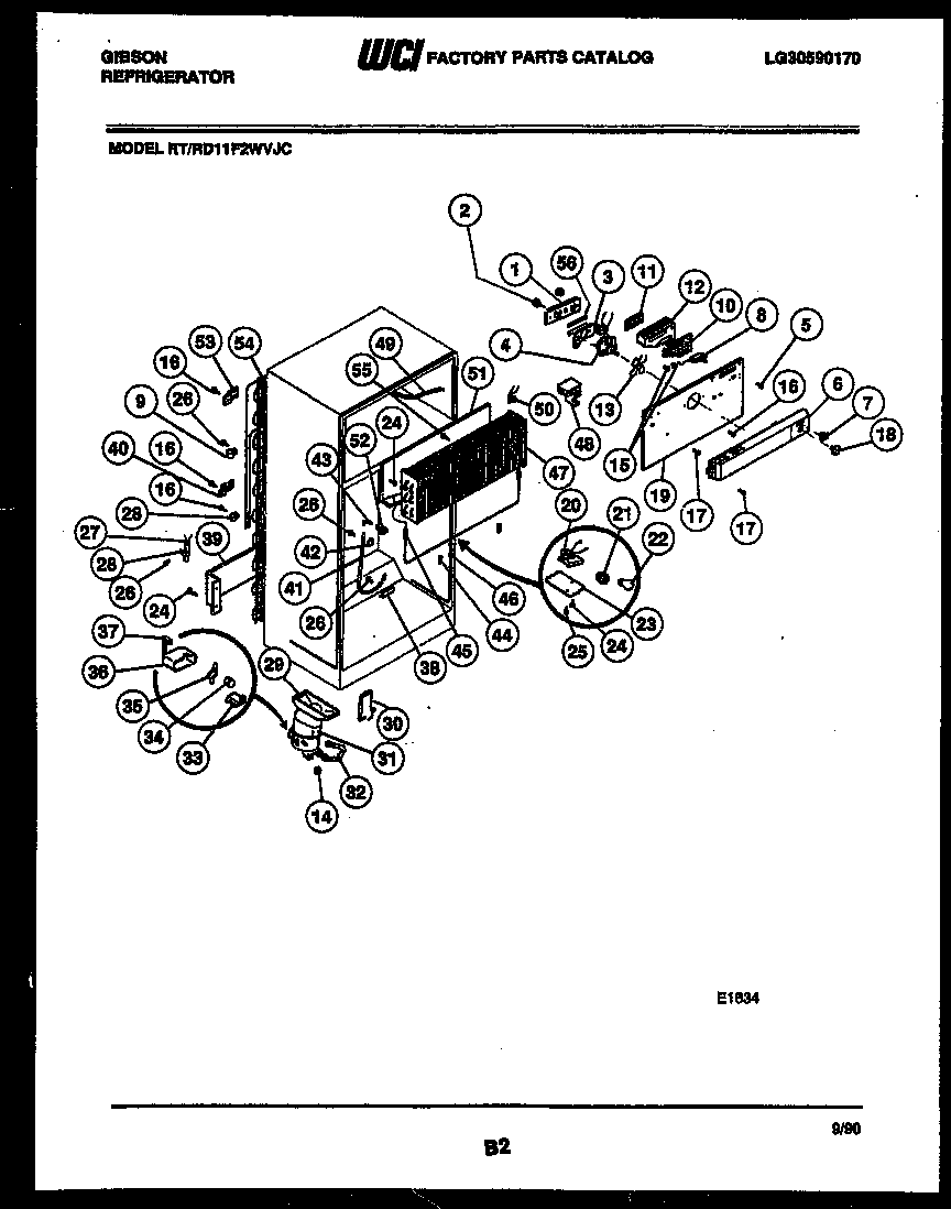 Gibson RT11F2WVJC system and automatic defrost parts diagram