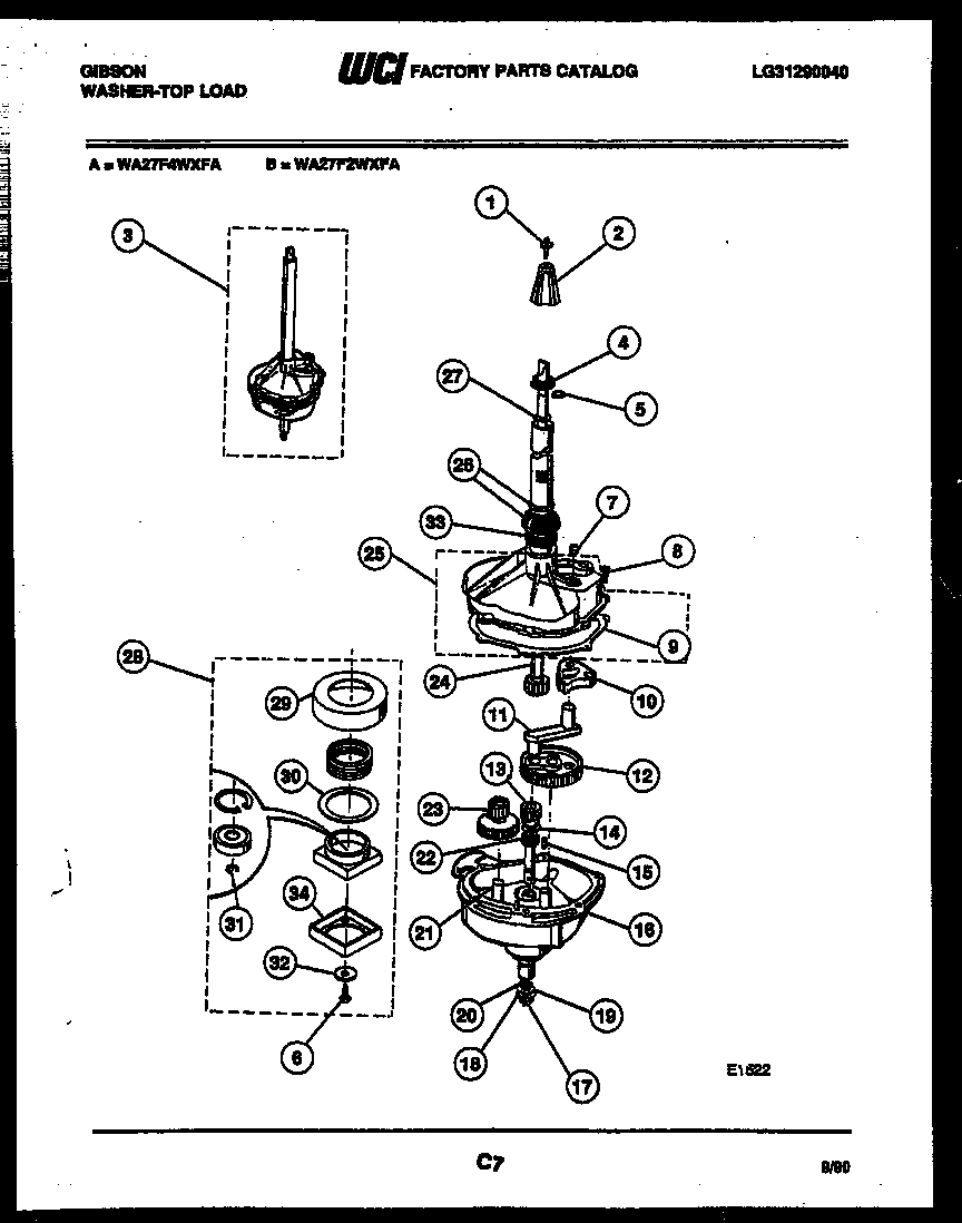 Gibson WA27F4WXFA transmission parts diagram