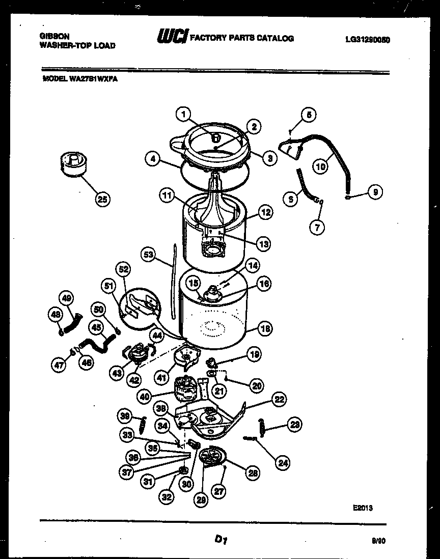 Gibson WA27S1WXFA tub detail diagram