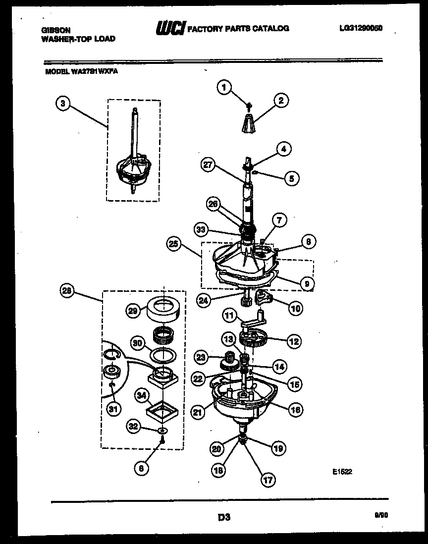 Gibson WA27S1WXFA transmission parts diagram