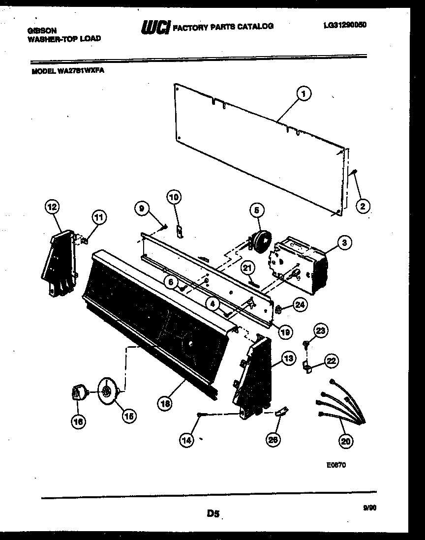 Gibson WA27S1WXFA control parts diagram