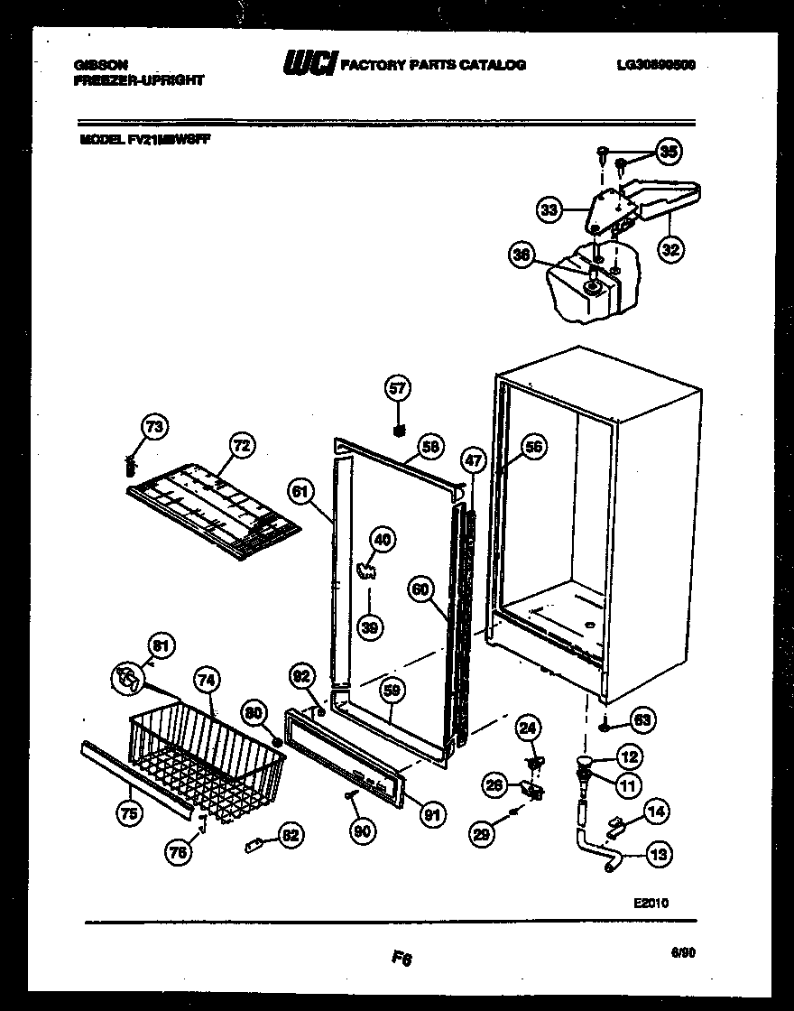 Gibson FV21M8WSFF cabinet parts diagram