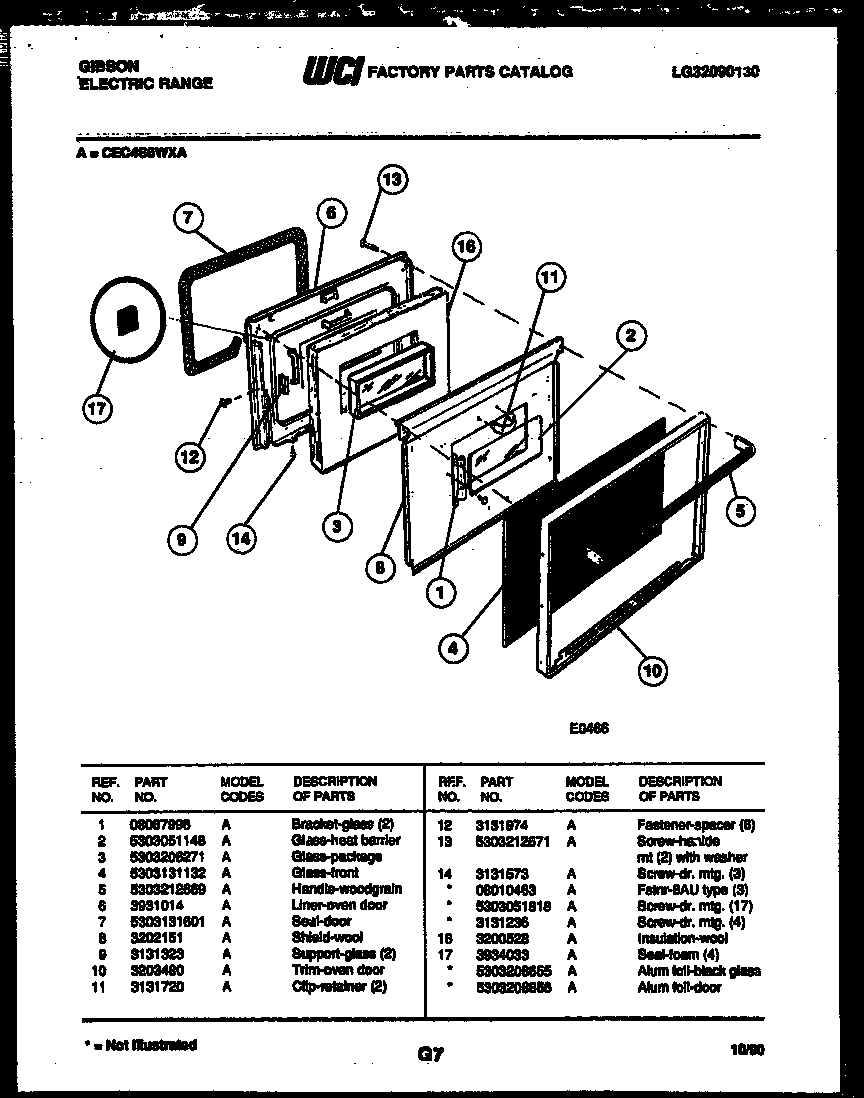 Gibson CEC4S6WXA door parts diagram