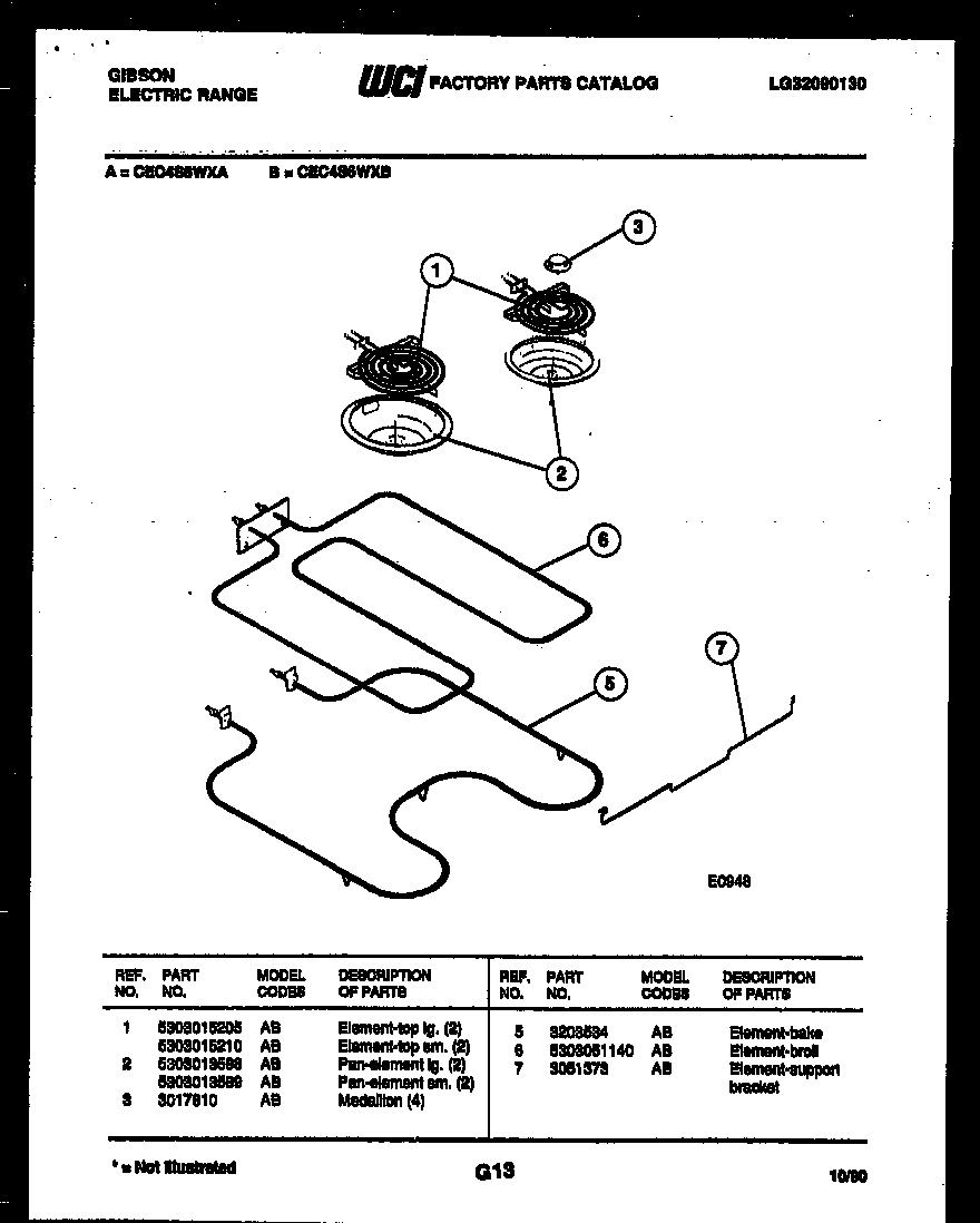 Gibson CEC4S6WXA broiler parts diagram