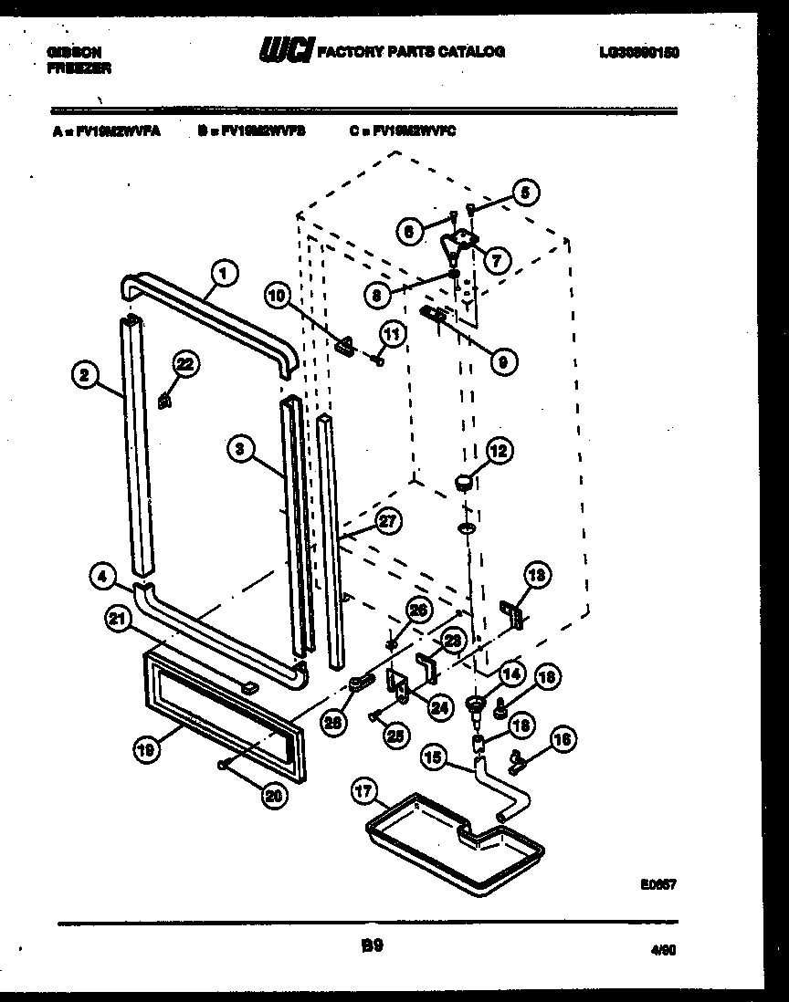 Gibson FV19M2WVFB cabinet parts diagram