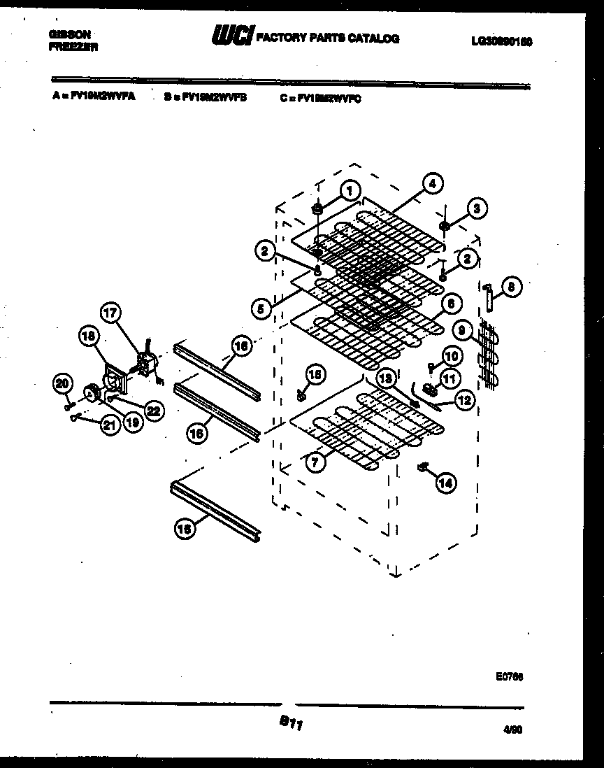 Gibson FV19M2WVFB shelves and supports diagram