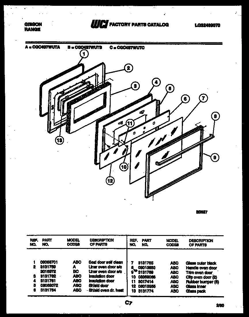 Gibson CGC4S7WUTA door parts diagram