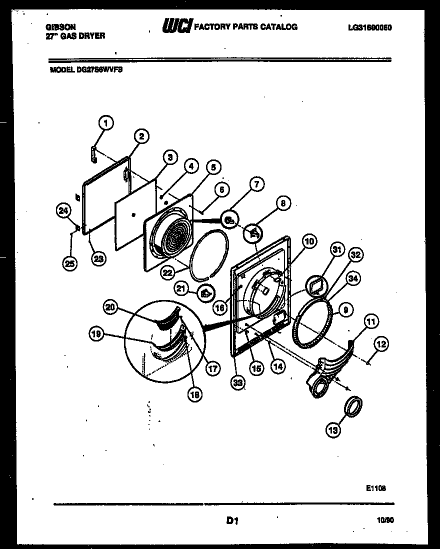 Gibson DG27S6WVFB door parts diagram
