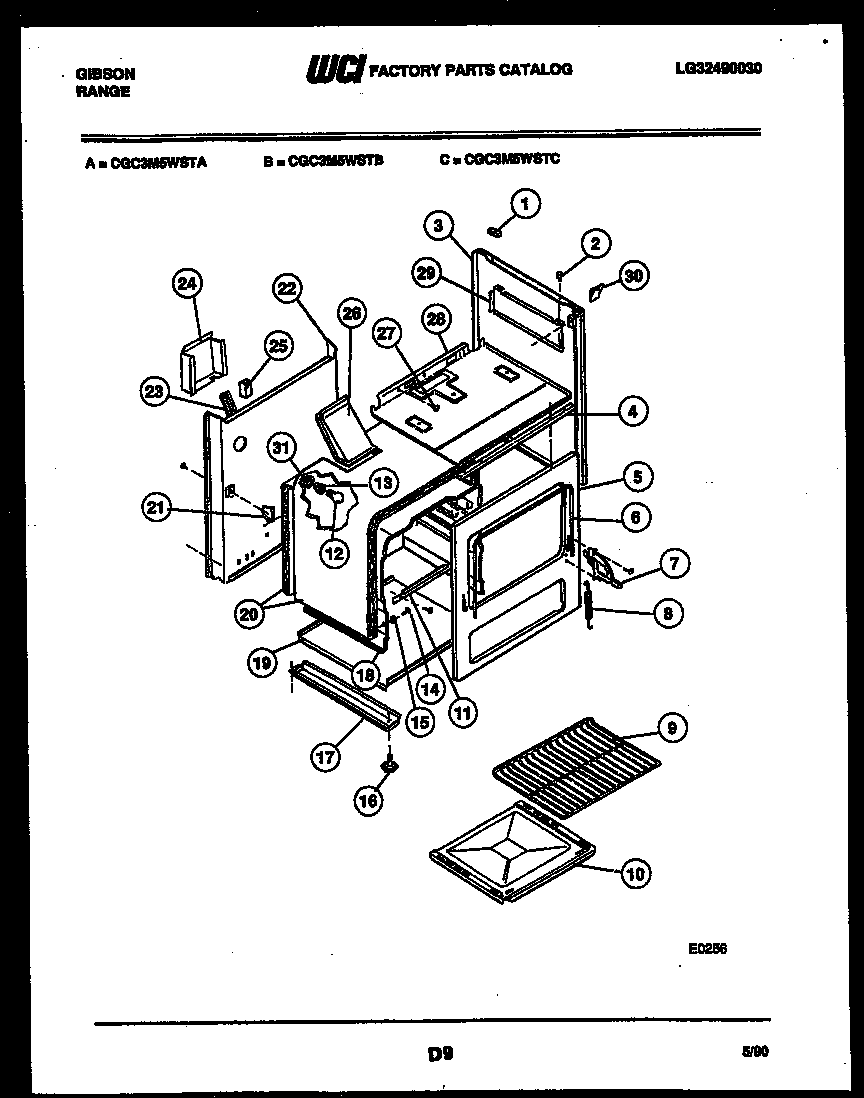 Gibson CGC3M5WSTC body parts diagram